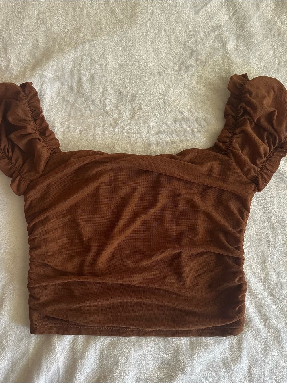 Brown Ruched Coset Top - Picture 3 of 5